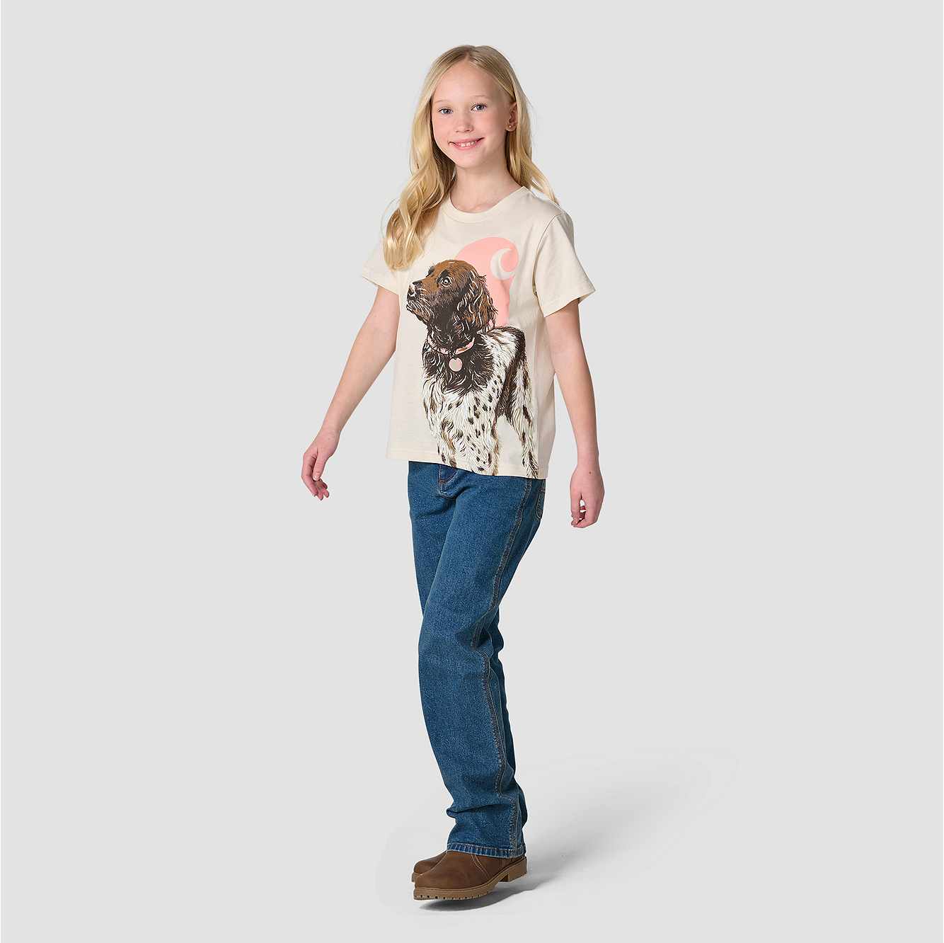 Girls' Short Sleeve Dog T-Shirt (Toddler/Child/Youth)