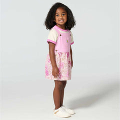 Girls' 2-Piece Short Sleeve T-shirt & Printed Jumper Set (Toddler)