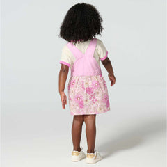 Girls' 2-Piece Short Sleeve T-shirt & Printed Jumper Set (Toddler)