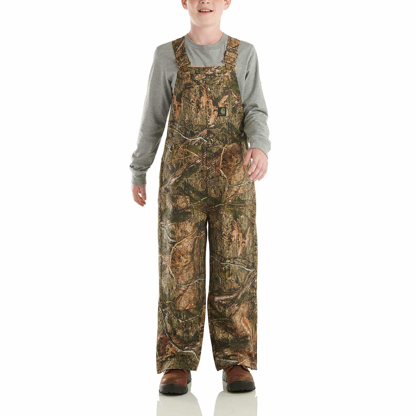 Kids' Loose Fit Canvas Insulated Camo Bib Overall