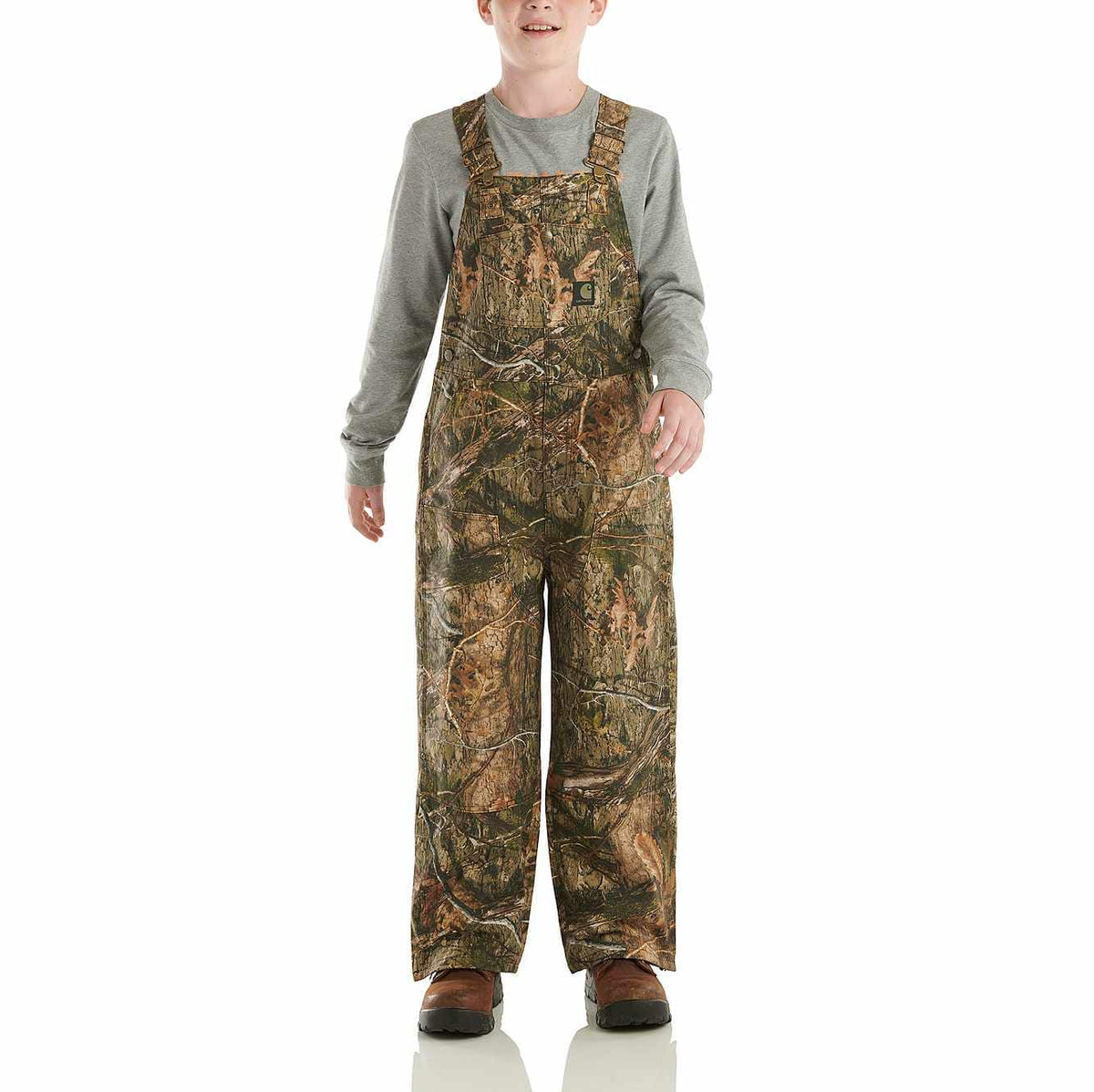 Kids' Loose Fit Canvas Insulated Camo Bib Overall