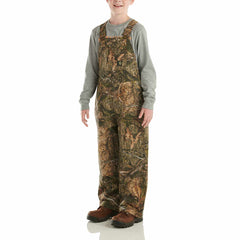 Kids' Loose Fit Canvas Insulated Camo Bib Overall