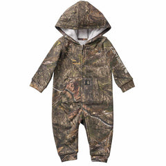 Boys' Long Sleeve Zip-Front Hooded Camo Coverall (Baby)