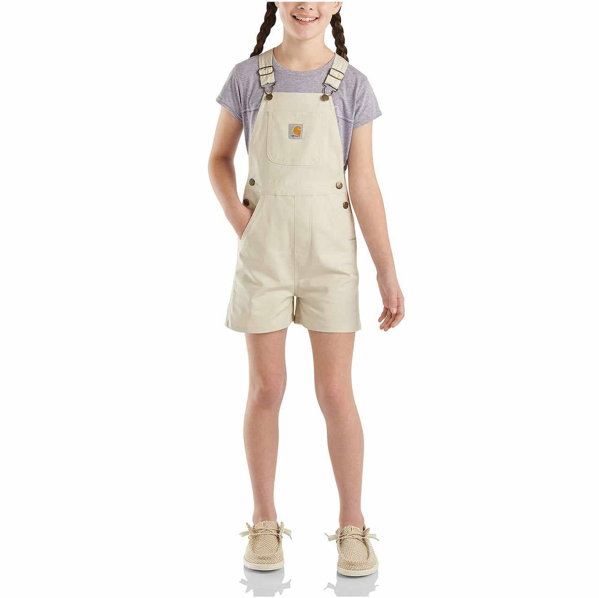 Girls' Rugged Flex® Canvas Shortall (Child/Youth)