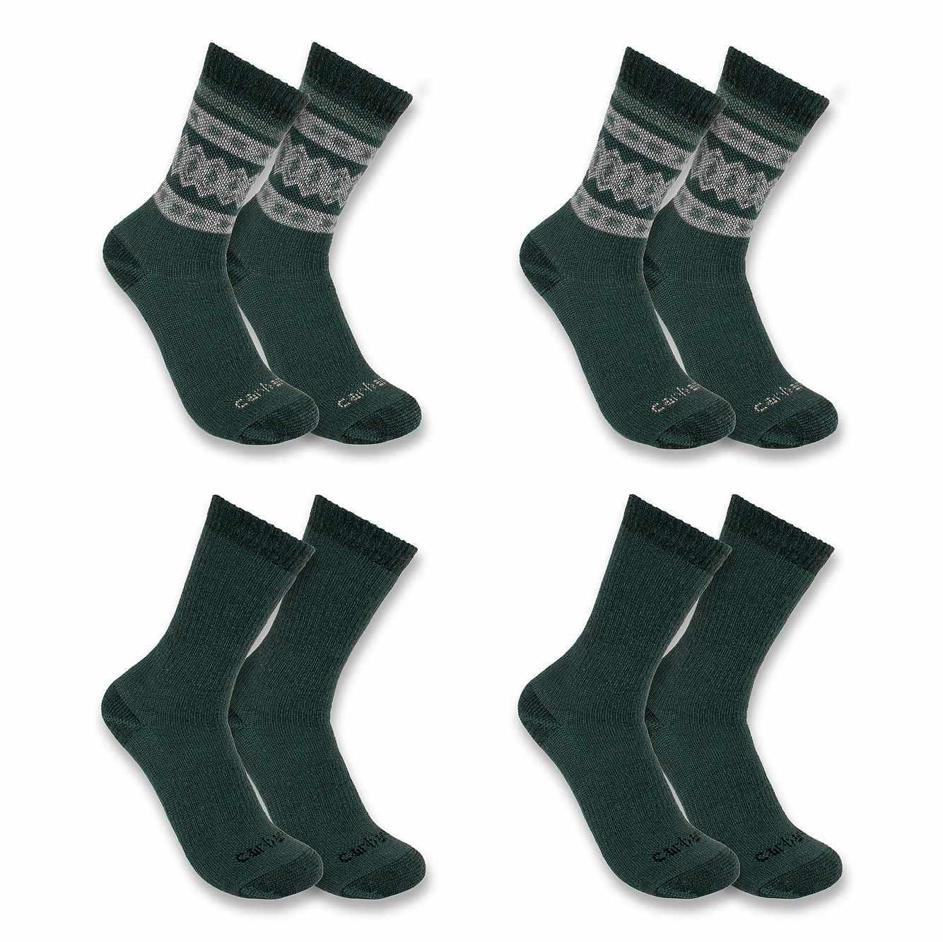Women's Heavyweight Synthetic-Wool Blend Crew Sock 4-Pack