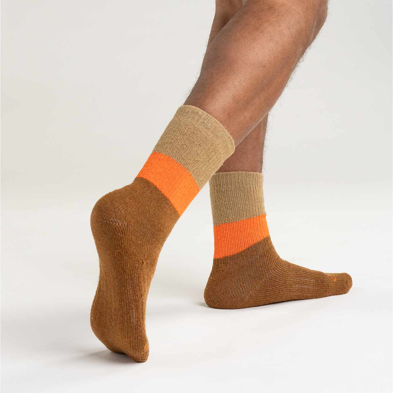Midweight Synthetic-Wool Blend Colorblock Crew Sock 2-Pack